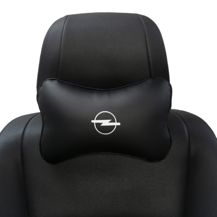 Подушки под шею Подушка под шею черная с вышивкой Opel