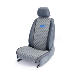 Накидка на переднее сиденье серая с вышивкой 